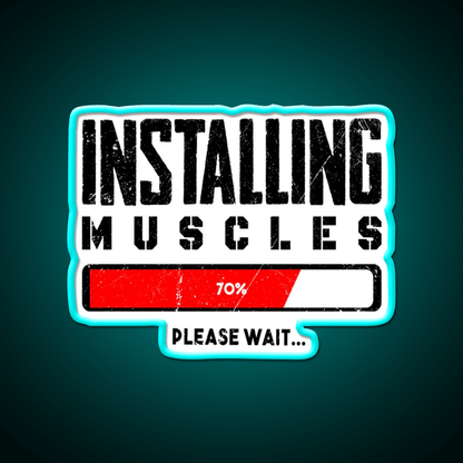 Installing Muscles Please Wait Gym Fitness Led Neon Sign Gym Room Sign Rgb Color - Shineneon