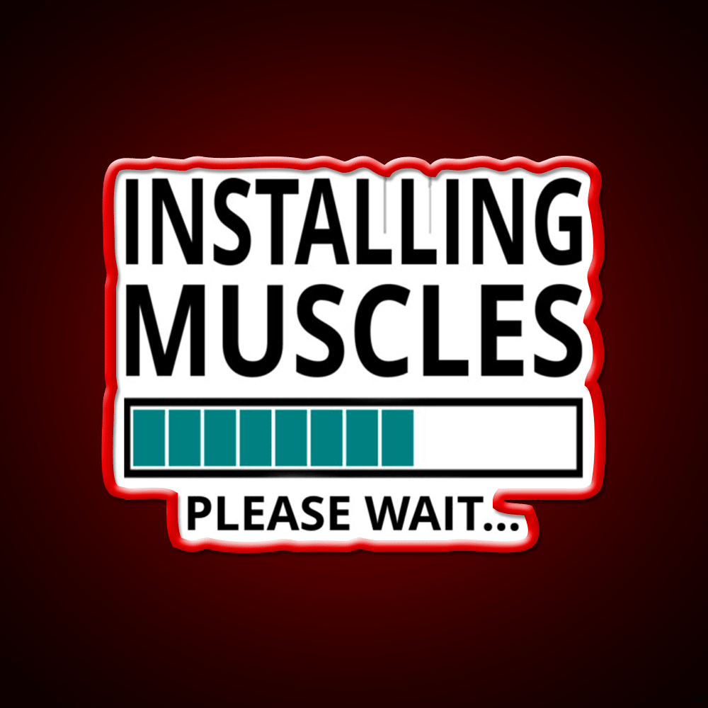 Installing Muscles Please Wait Gym Fitness Led Neon Sign Rgb Color - Shineneon