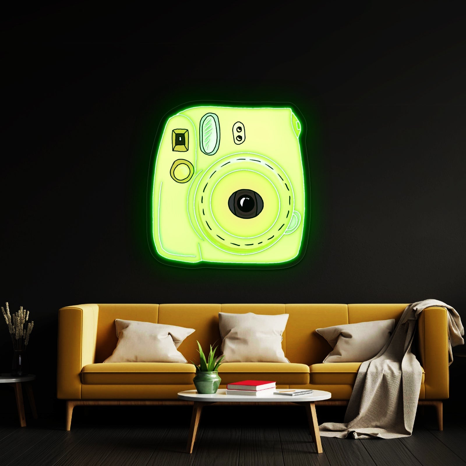Instant Camera Yellow Artwork Home Decor - Shineneon