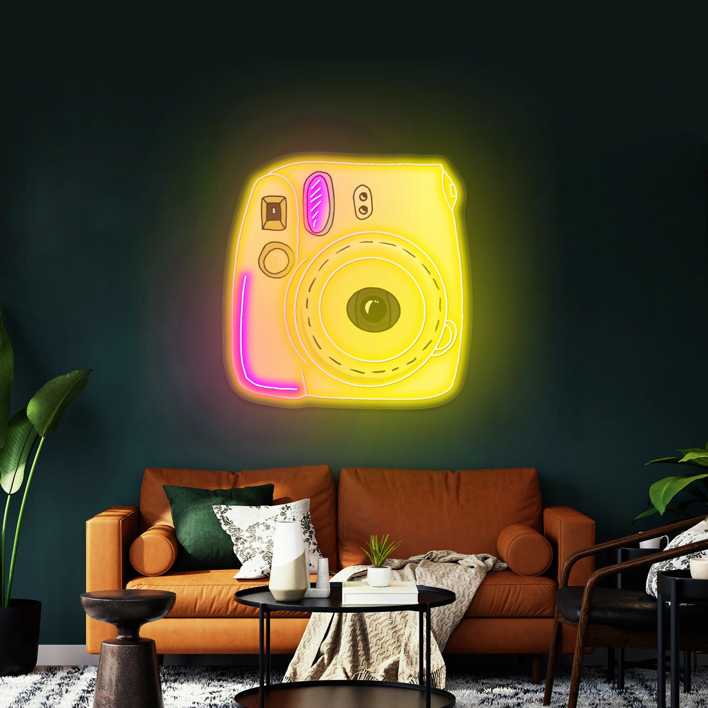 Instant Camera Yellow Artwork Home Decor