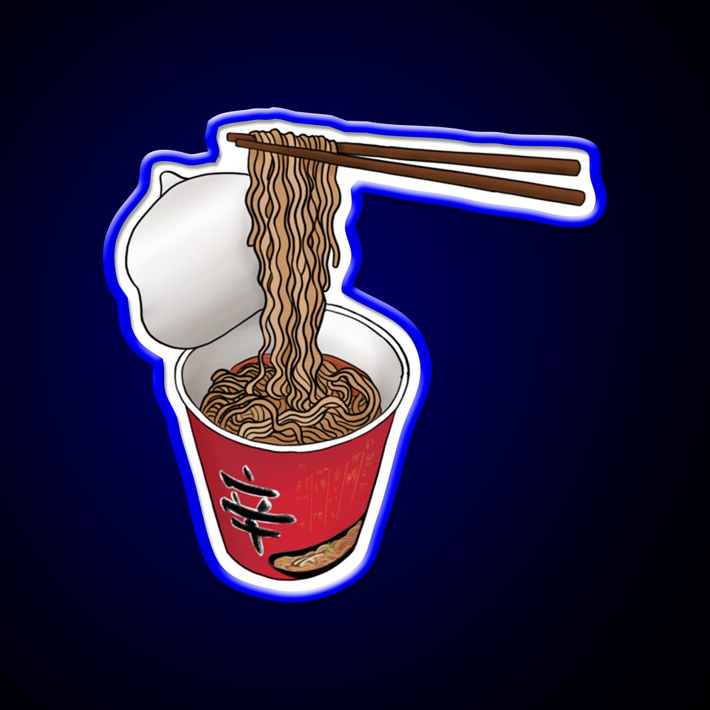 Instant Ramen Noodle Cup Snack Food Led Neon Sign Rgb Color