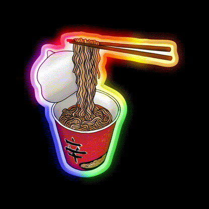 Instant Ramen Noodle Cup Snack Food Led Neon Sign Rgb Color