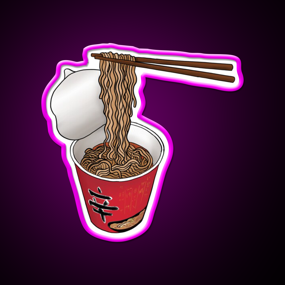 Instant Ramen Noodle Cup Snack Food Led Neon Sign Rgb Color