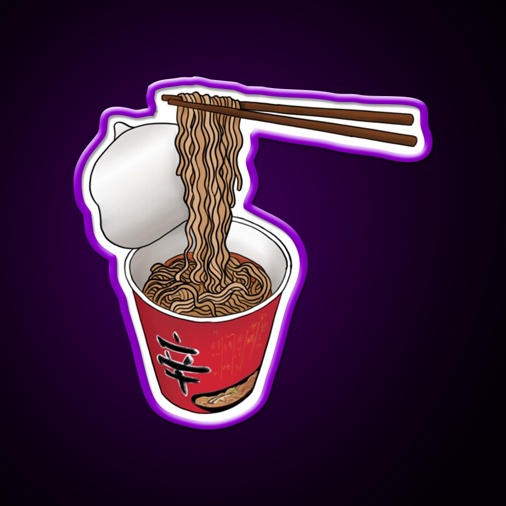 Instant Ramen Noodle Cup Snack Food Led Neon Sign Rgb Color