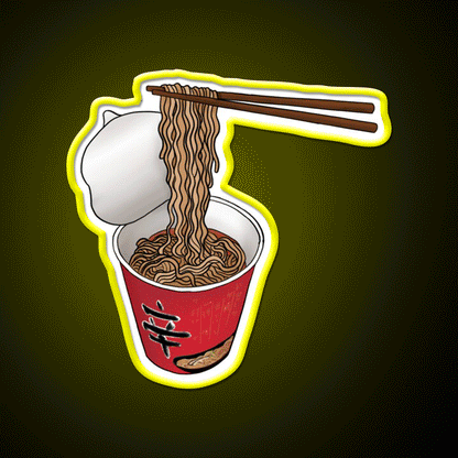Instant Ramen Noodle Cup Snack Food Led Neon Sign Rgb Color