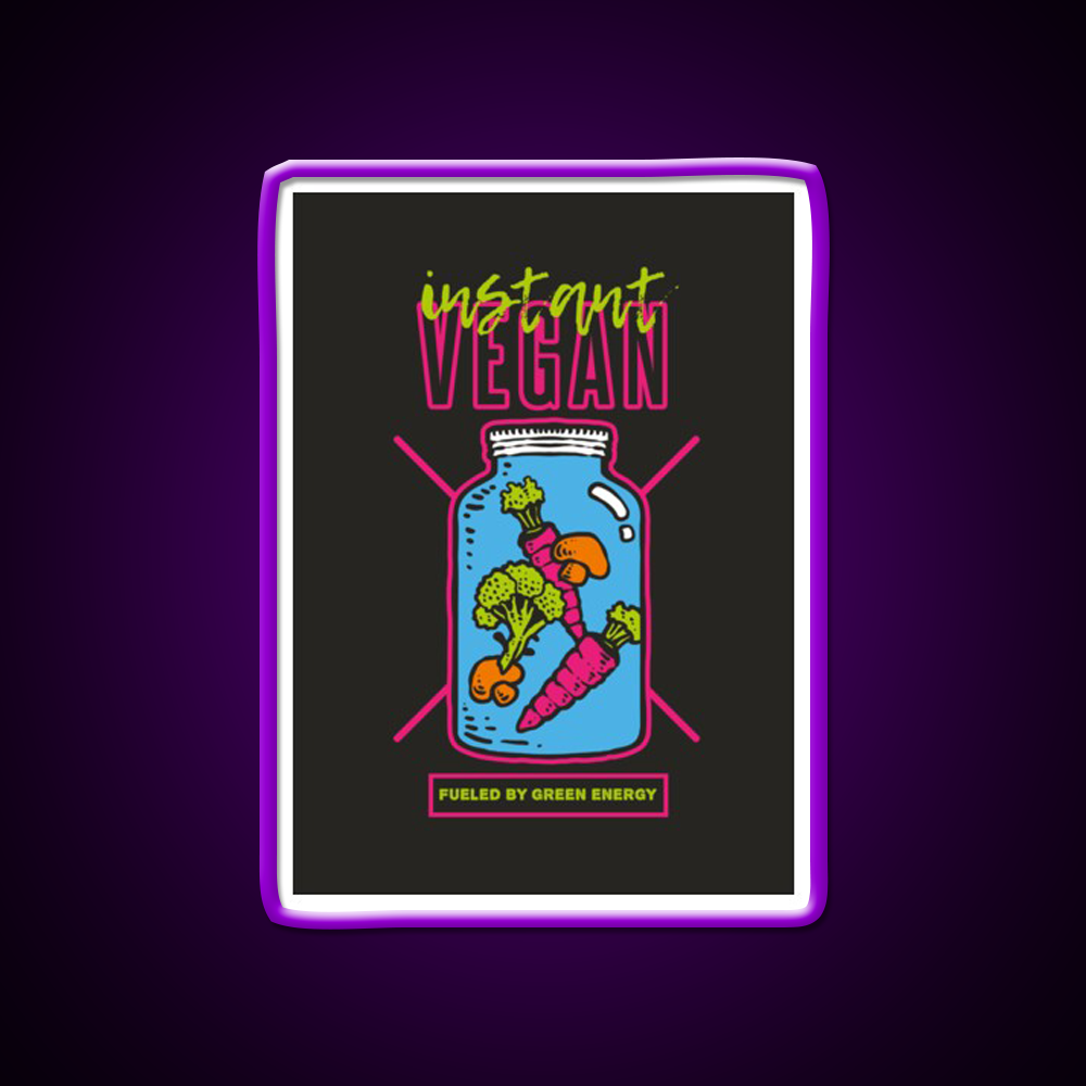 Instant Vegan Fast Food Led Neon Sign For Burger Place Rgb Color