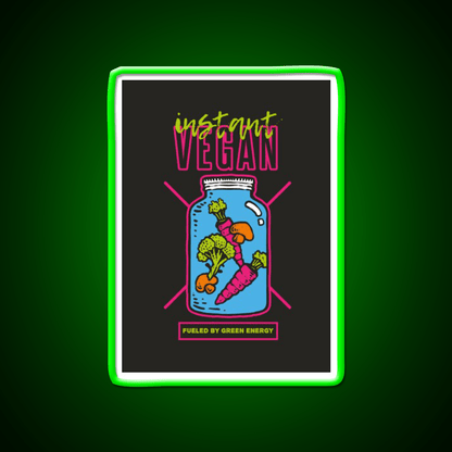 Instant Vegan Fast Food Led Neon Sign For Burger Place Rgb Color - Shineneon