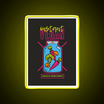 Instant Vegan Fast Food Led Neon Sign For Burger Place Rgb Color