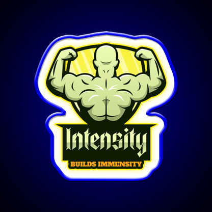 Intensity Builds Immensity Bodybuilding Gym Fitness Led Neon Sign Rgb Color - LED neon sign view 5