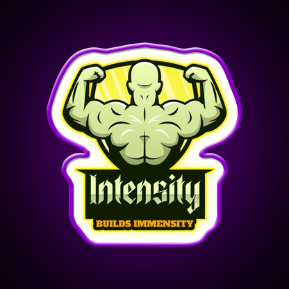 Intensity Builds Immensity Bodybuilding Gym Fitness Led Neon Sign Rgb Color - LED neon sign view 9
