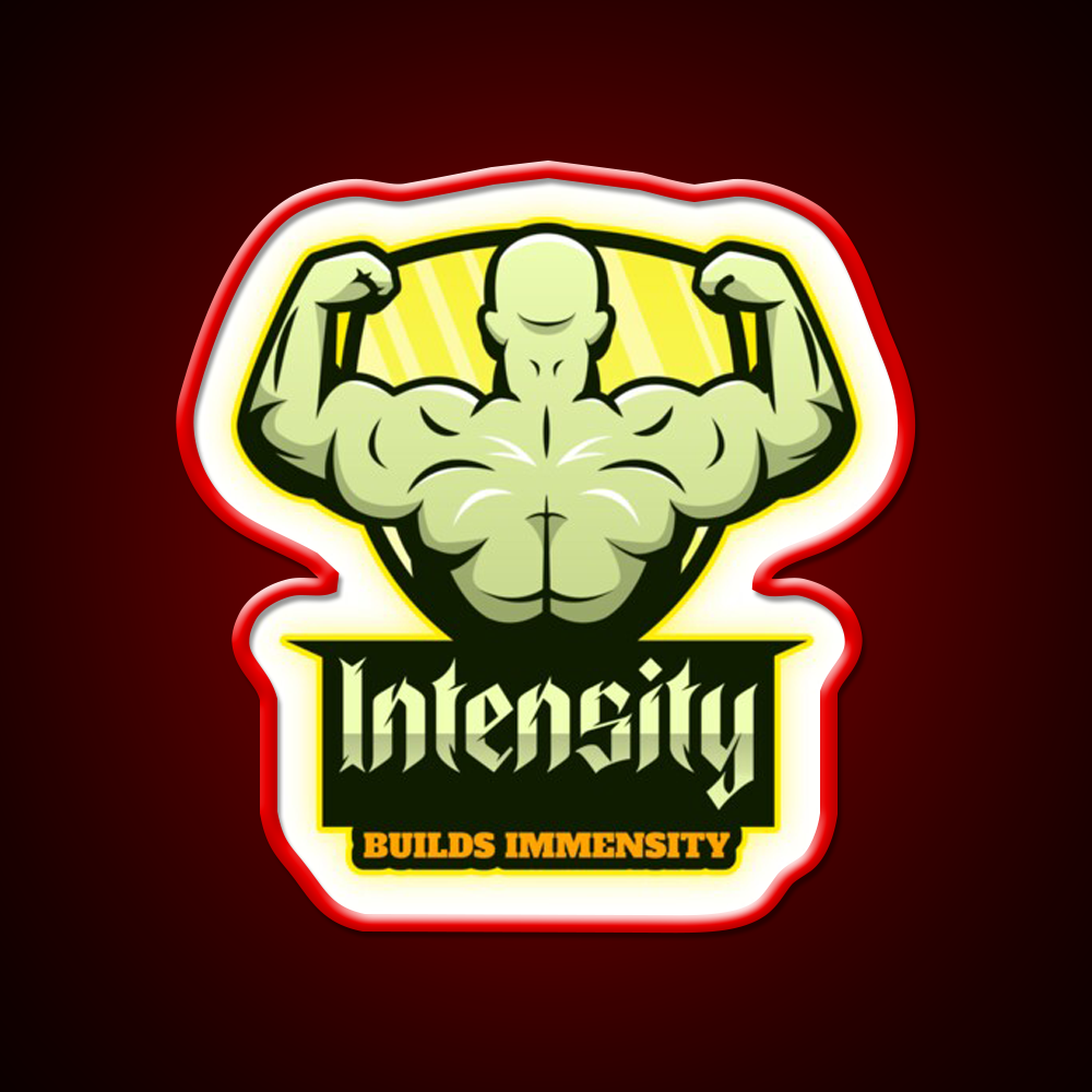 Intensity Builds Immensity Bodybuilding Gym Fitness Led Neon Sign Rgb Color - LED neon sign view 10