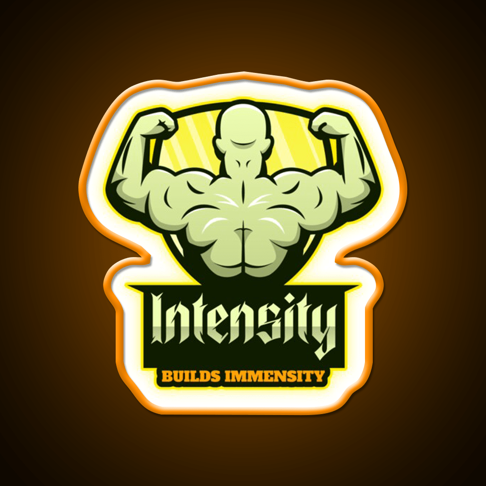 Intensity Builds Immensity Bodybuilding Gym Fitness Led Neon Sign Rgb Color - Shineneon