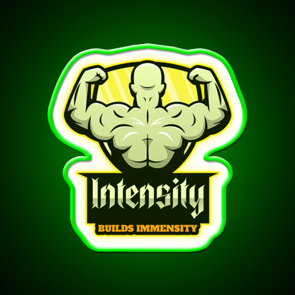 Intensity Builds Immensity Bodybuilding Gym Fitness Led Neon Sign Rgb Color - Shineneon