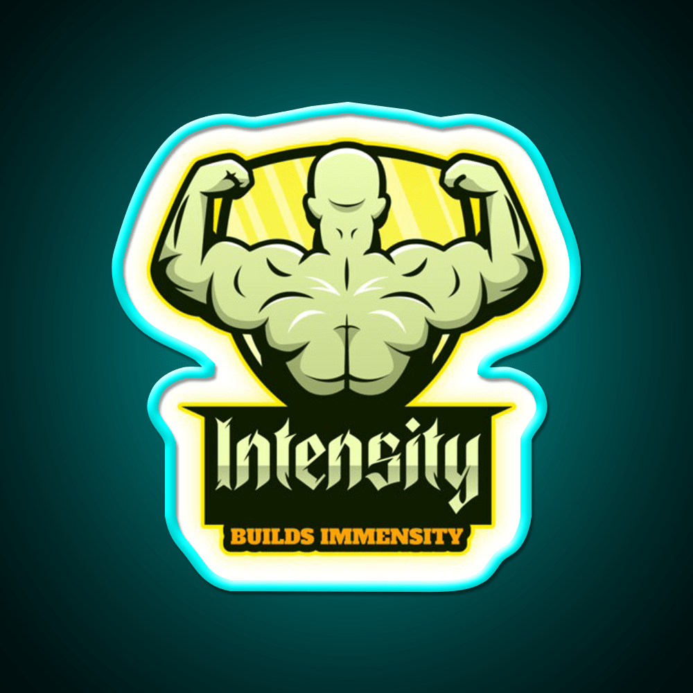 Intensity Builds Immensity Bodybuilding Gym Fitness Led Neon Sign Rgb Color - Shineneon