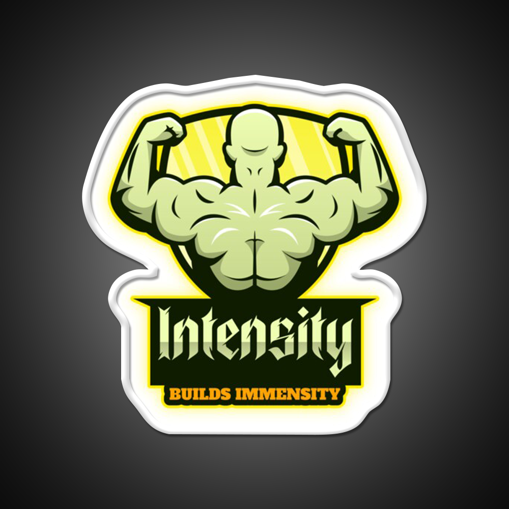 Intensity Builds Immensity Bodybuilding Gym Fitness Led Neon Sign Rgb Color - LED neon sign view 11
