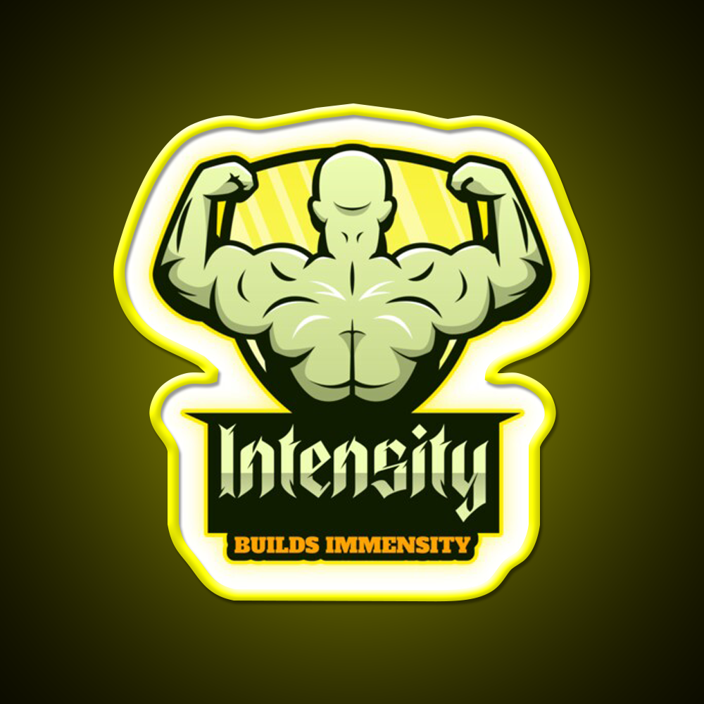 Intensity Builds Immensity Bodybuilding Gym Fitness Led Neon Sign Rgb Color