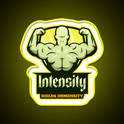 Intensity Builds Immensity Bodybuilding Gym Fitness Led Neon Sign Rgb Color