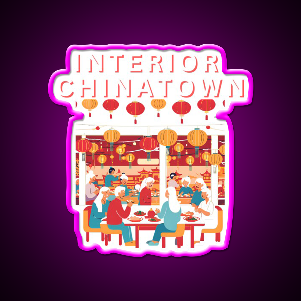 Interior Chinatown Asian Cultural Led Neon Sign Wall Art Rgb Color - Neon sign mounted on wall in room