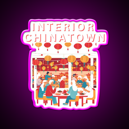 Interior Chinatown Asian Cultural Led Neon Sign Wall Art Rgb Color - Neon sign mounted on wall in room