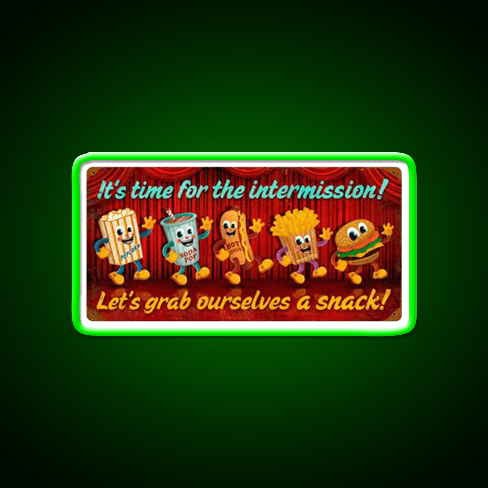 Intermission Snack Time Snack Food Led Neon Sign Rgb Color - Shineneon