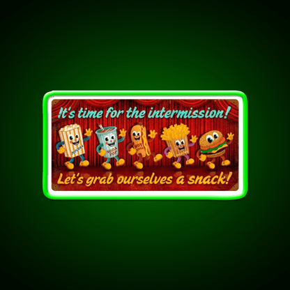 Intermission Snack Time Snack Food Led Neon Sign Rgb Color - Shineneon