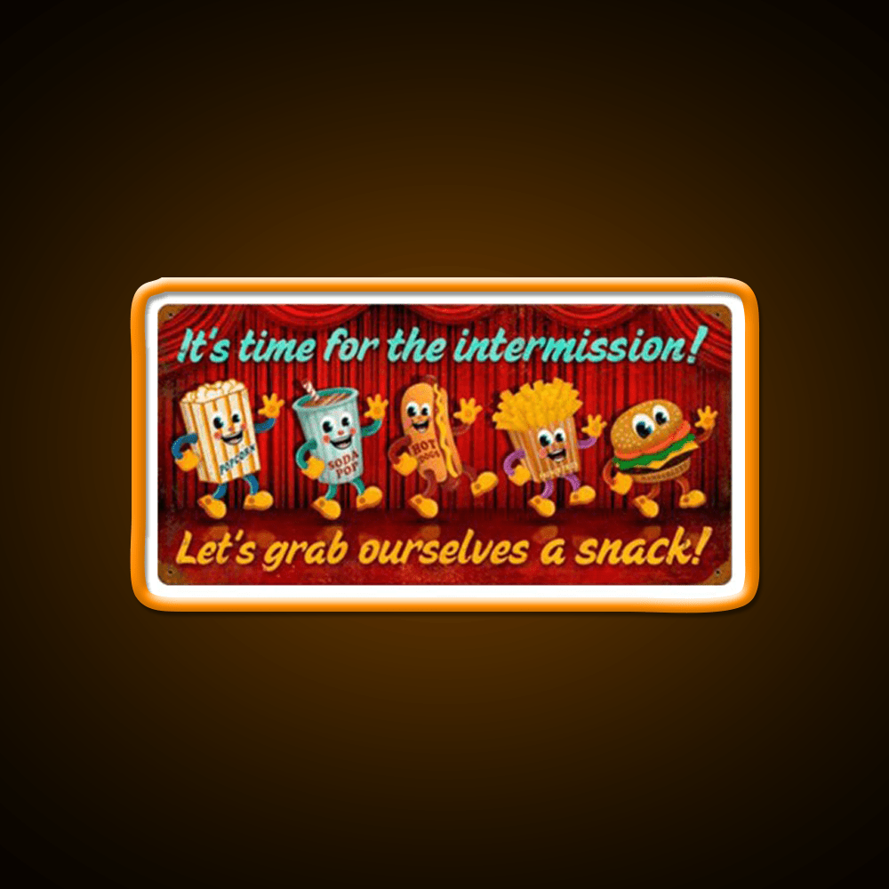 Intermission Snack Time Snack Food Led Neon Sign Rgb Color - Shineneon