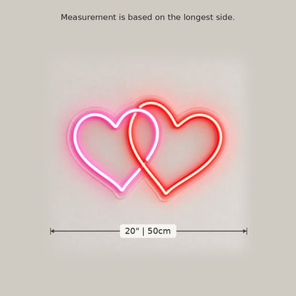 Intertwined Hearts Pink Red LED Neon Sign - Shineneon