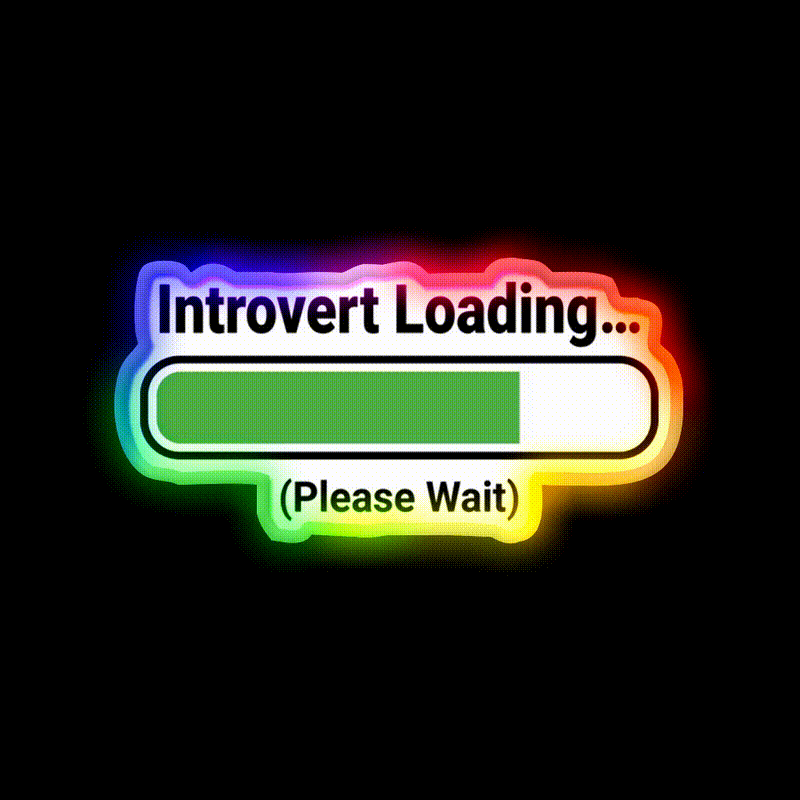 Introvert Loading Bar Man Cave Bar Led Neon Sign Rgb Color - LED neon sign close-up detail