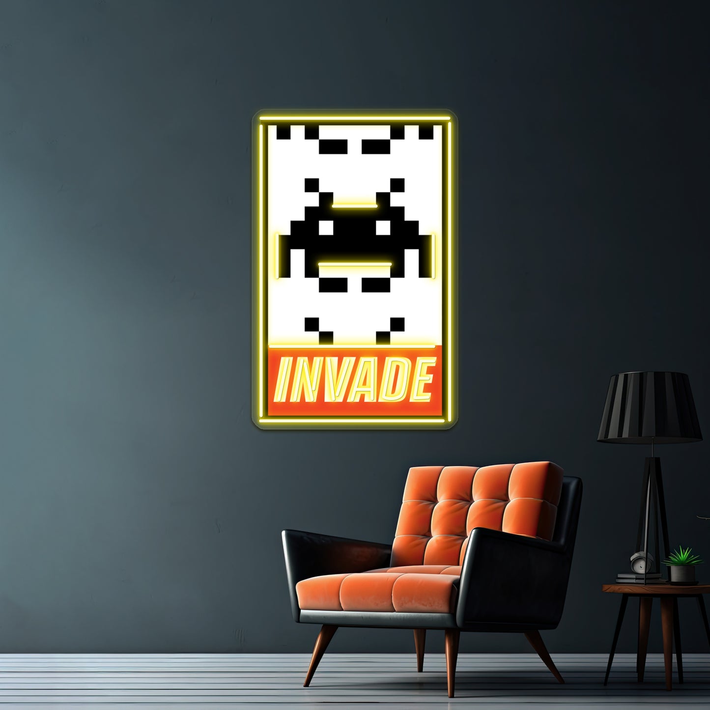 Invade Space Invaders Artwork Room Lights Neon