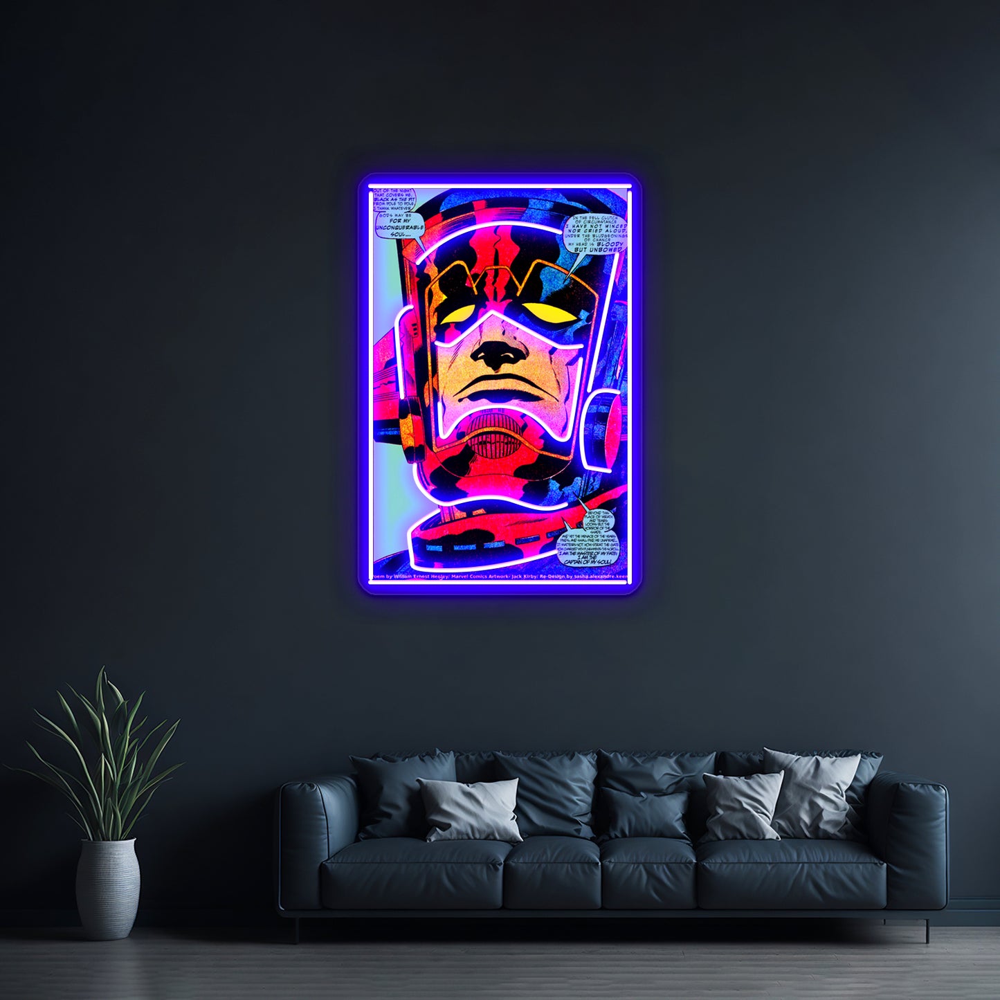 Invictus Artwork Room Lights Neon