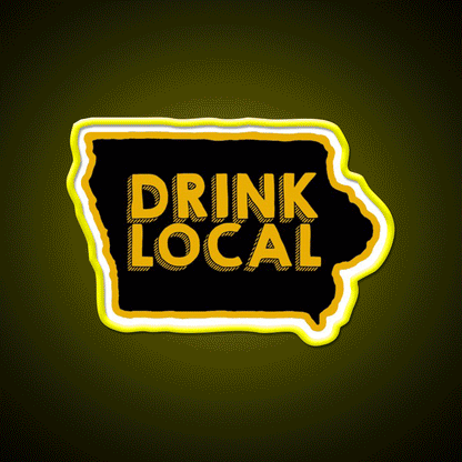 Iowa Drink Local Beer Bar Decor Led Neon Sign Rgb Color - Custom LED neon sign front view
