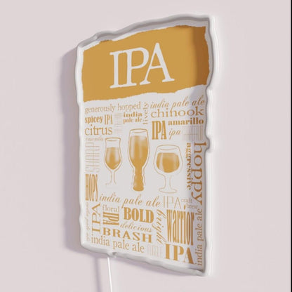 Ipa India Pale Ale Typographic Design For Beer Lovers Rgb Led Neon Sign - Shineneon