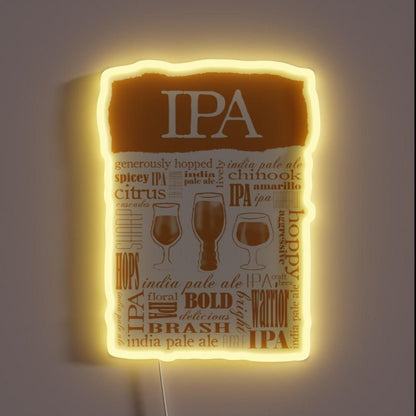 Ipa India Pale Ale Typographic Design For Beer Lovers Rgb Led Neon Sign - Shineneon
