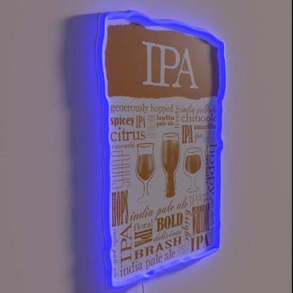 Ipa India Pale Ale Typographic Design For Beer Lovers Rgb Led Neon Sign - Shineneon