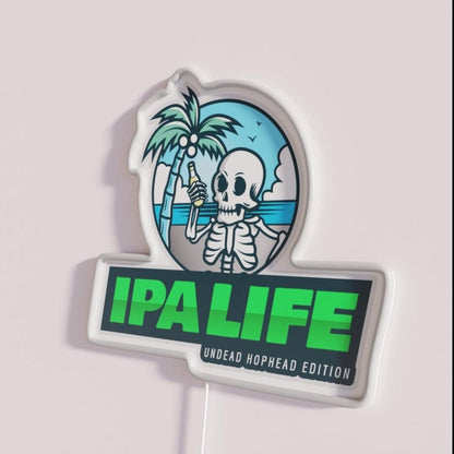Ipa Life Undead Hophead Edition Funny Ipa Sayings Rgb Led Neon Sign - Shineneon