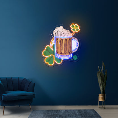 Irish Beer Artwork Aesthetic Neon Signs