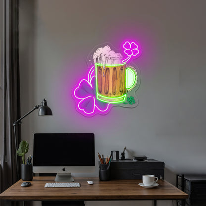 Irish Beer Artwork Aesthetic Neon Signs