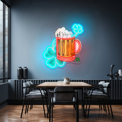 Irish Beer Artwork Aesthetic Neon Signs