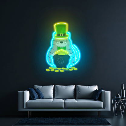 Irish Wolfhound Dog Bright Colorful Pop Dog Artwork Room Lights Neon