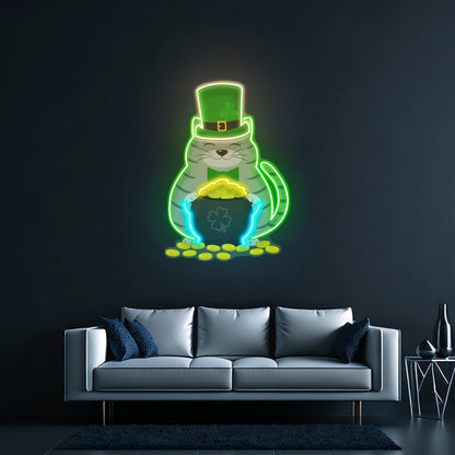 Irish Wolfhound Dog Bright Colorful Pop Dog Artwork Room Lights Neon