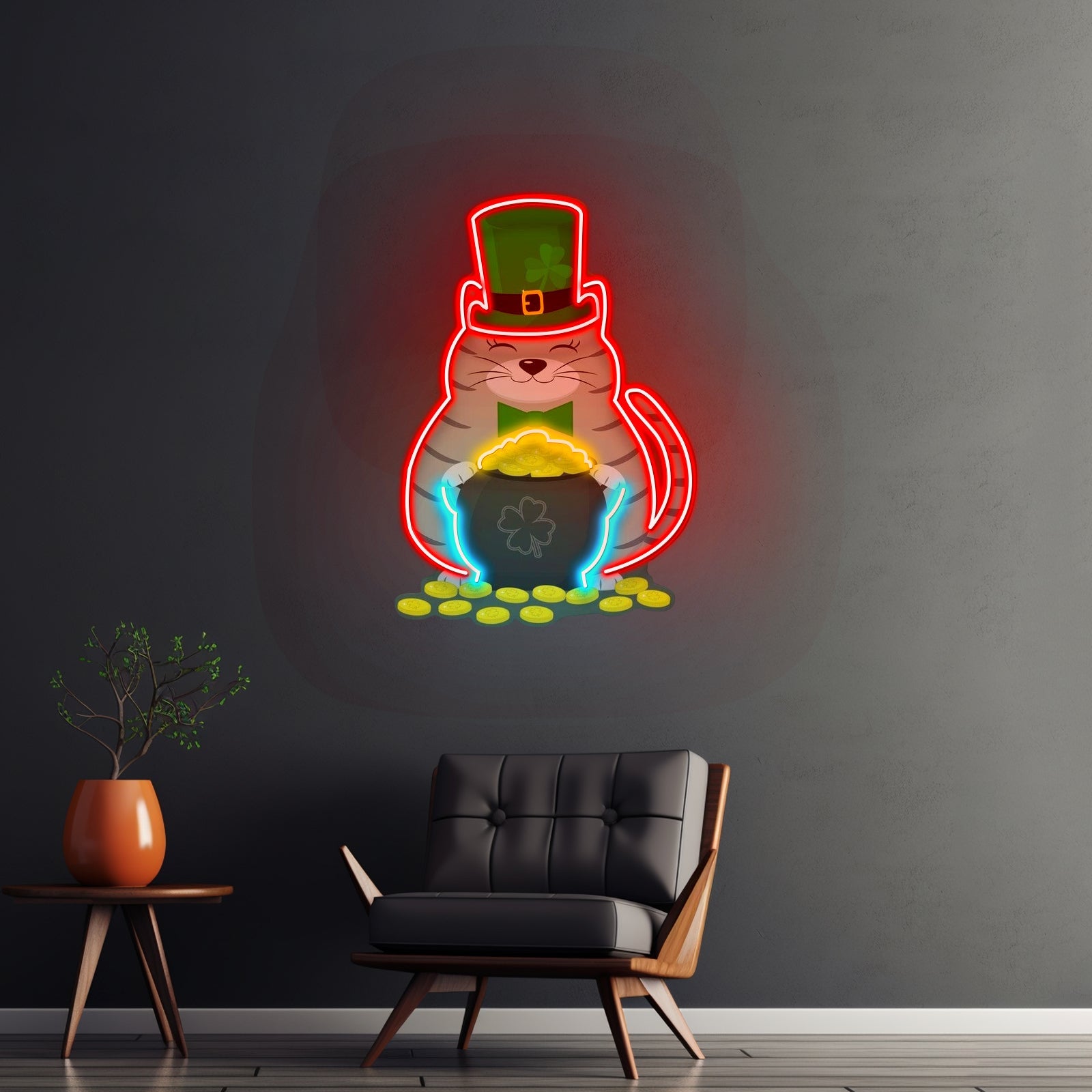 Irish Wolfhound Dog Bright Colorful Pop Dog Artwork Room Lights Neon - Shineneon