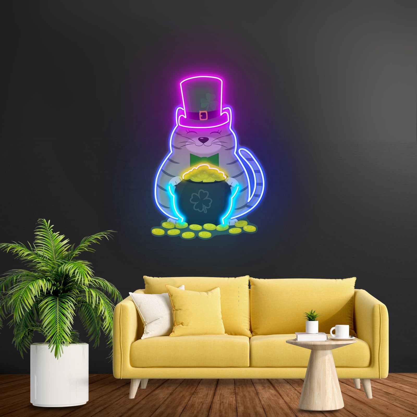 Irish Wolfhound Dog Bright Colorful Pop Dog Artwork Room Lights Neon - Shineneon