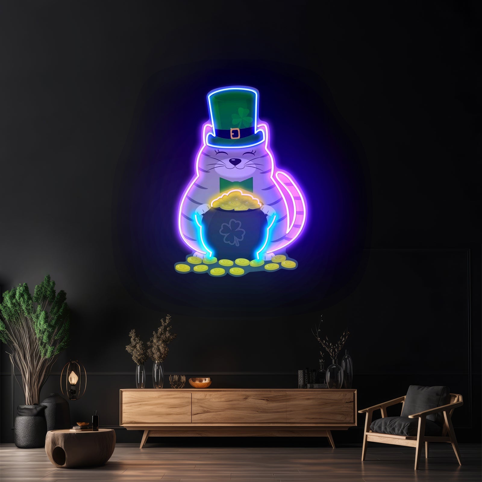 Irish Wolfhound Dog Bright Colorful Pop Dog Artwork Room Lights Neon - Shineneon