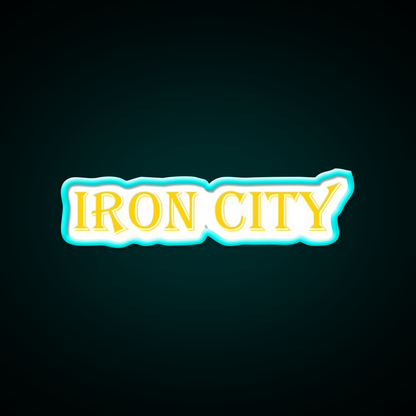 Iron City Beer Bar Decor Led Neon Sign Rgb Color - Size and dimension reference