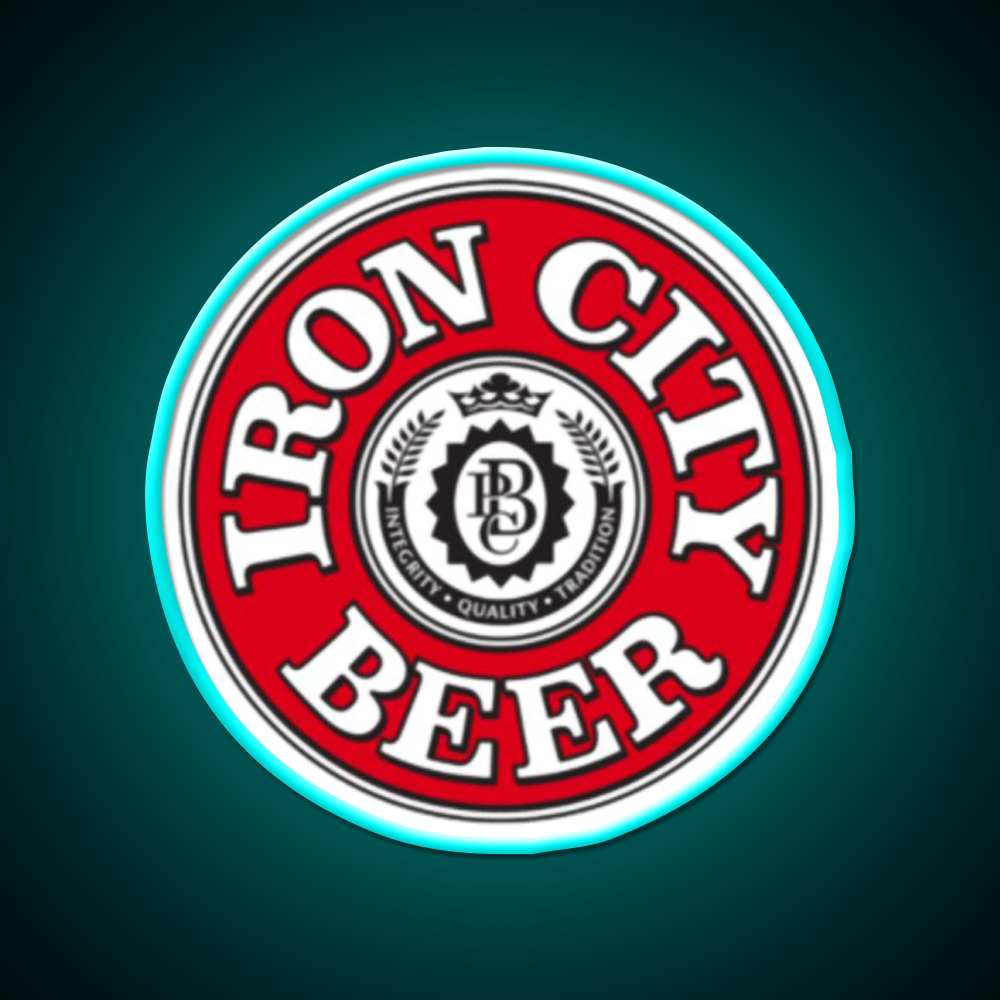 Iron City Beer Bar Decor Led Neon Sign Wall Art Rgb Color - Size and dimension reference