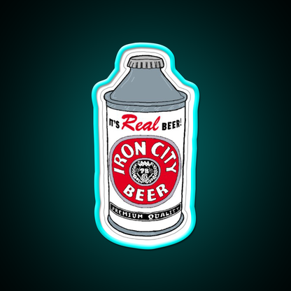 Iron City Beer Bar Decor Led Neon Sign Wall Decor Rgb Color - Size and dimension reference