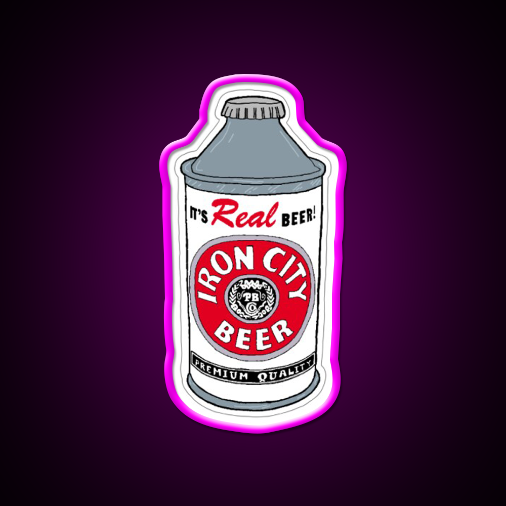 Iron City Beer Bar Decor Led Neon Sign Wall Decor Rgb Color - Neon sign mounted on wall in room