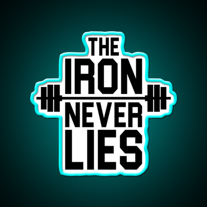 Iron Never Lies Gym Fitness Led Neon Sign Rgb Color - Size and dimension reference