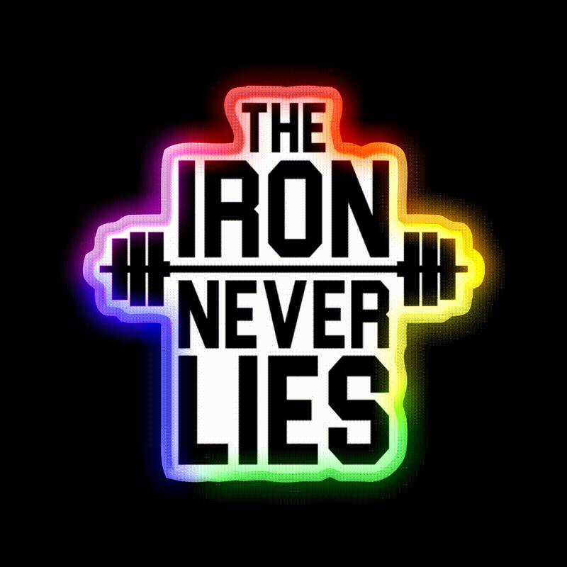 Iron Never Lies Gym Fitness Led Neon Sign Rgb Color