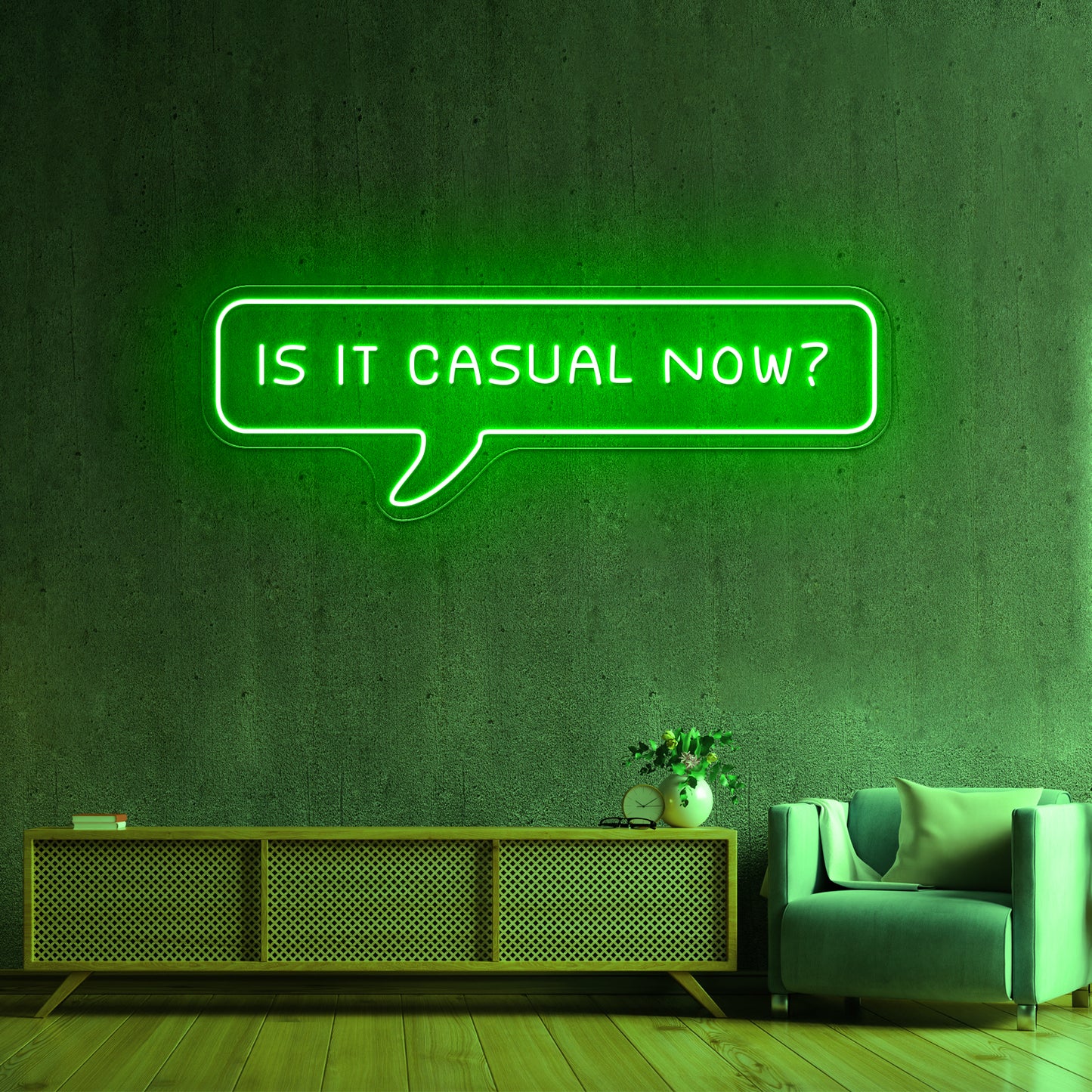 Is It Casual Now Pixel Speech Bubble Artwork Room Lights Neon